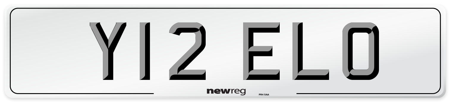 Y12 ELO Number Plate from New Reg